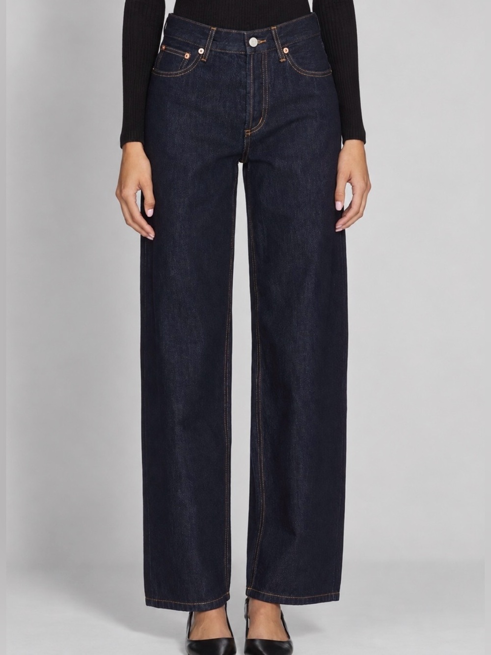Anthropologie STILL HERE Walker Wide Leg Dark Wash Jeans Size 28